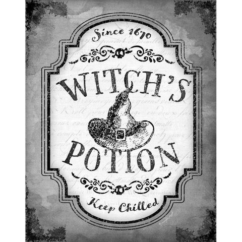Witchs Potion Black Modern Wood Framed Art Print with Double Matting by Pugh, Jennifer
