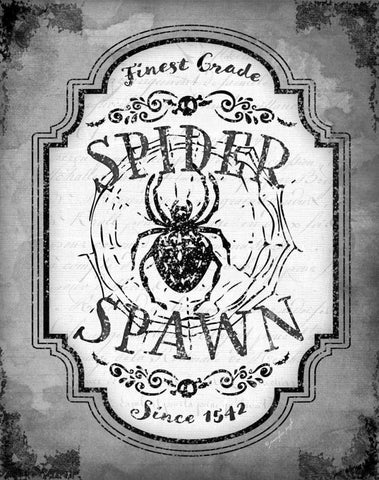 Spider Spawn White Modern Wood Framed Art Print with Double Matting by Pugh, Jennifer