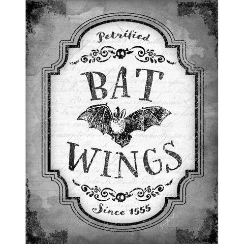 Bat Wings Black Modern Wood Framed Art Print with Double Matting by Pugh, Jennifer