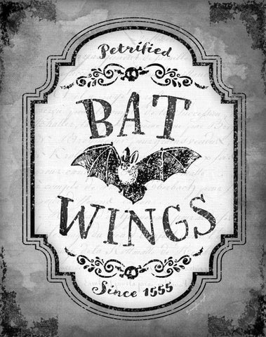 Bat Wings Black Ornate Wood Framed Art Print with Double Matting by Pugh, Jennifer