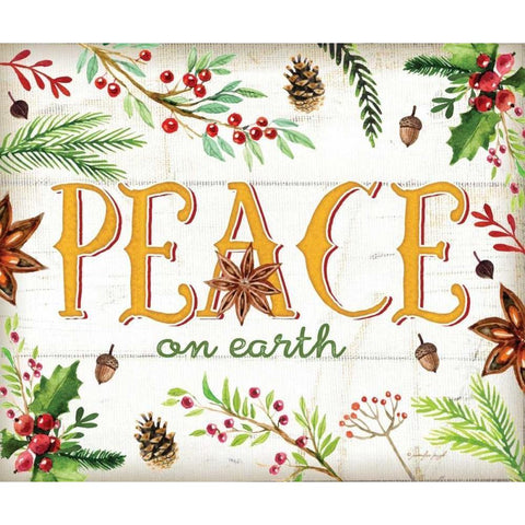 Peace Gold Ornate Wood Framed Art Print with Double Matting by Pugh, Jennifer