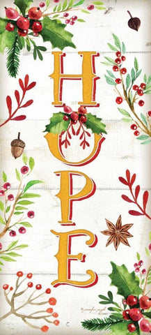 Hope White Modern Wood Framed Art Print with Double Matting by Pugh, Jennifer