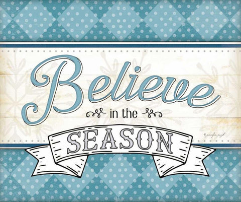 Believe in the Season Black Ornate Wood Framed Art Print with Double Matting by Pugh, Jennifer