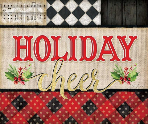 Holiday Cheer White Modern Wood Framed Art Print with Double Matting by Pugh, Jennifer