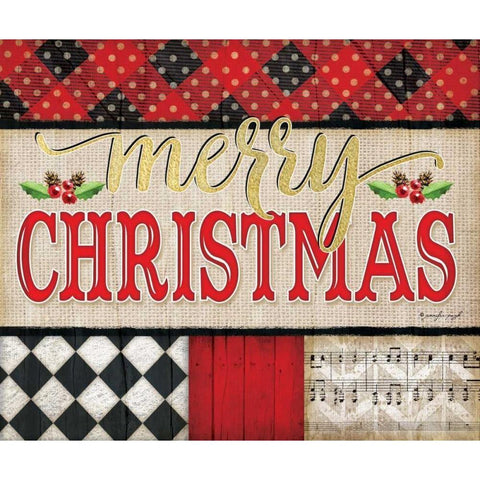 Merry Christmas White Modern Wood Framed Art Print by Pugh, Jennifer