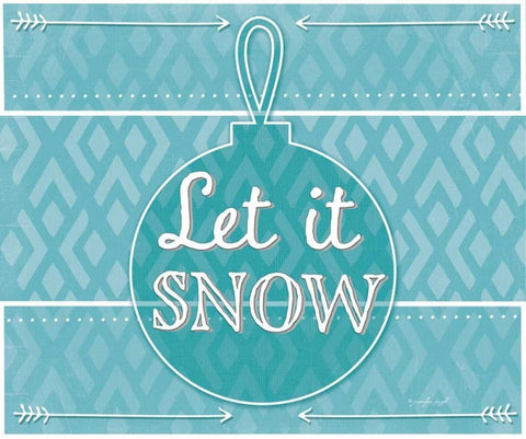 Let It Snow Black Ornate Wood Framed Art Print with Double Matting by Pugh, Jennifer