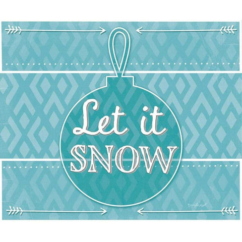 Let It Snow Gold Ornate Wood Framed Art Print with Double Matting by Pugh, Jennifer