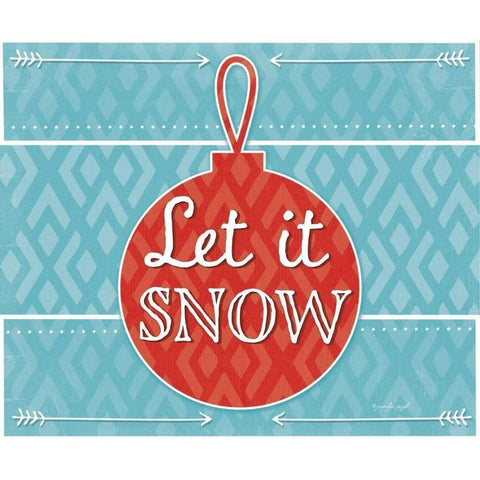 Let It Snow White Modern Wood Framed Art Print by Pugh, Jennifer