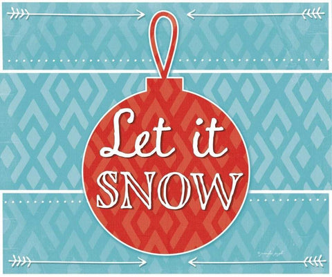 Let It Snow Black Ornate Wood Framed Art Print with Double Matting by Pugh, Jennifer