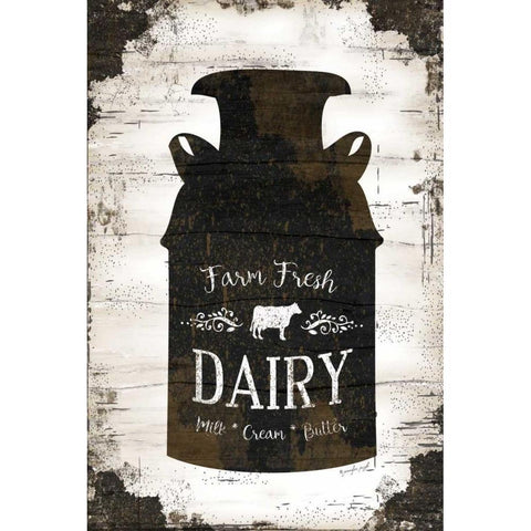 Farmhouse Milk Can Black Modern Wood Framed Art Print by Pugh, Jennifer