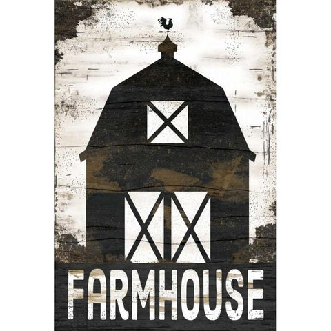 Farmhouse Barn Black Modern Wood Framed Art Print with Double Matting by Pugh, Jennifer