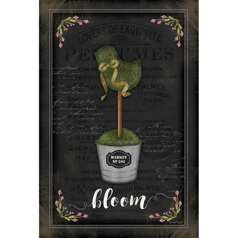 Topiary Chick Black Modern Wood Framed Art Print with Double Matting by Pugh, Jennifer