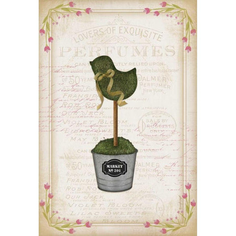 Topiary Chick White Modern Wood Framed Art Print by Pugh, Jennifer