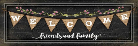 Welcome Black Ornate Wood Framed Art Print with Double Matting by Pugh, Jennifer