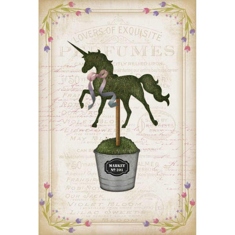 Topiary Unicorn I White Modern Wood Framed Art Print by Pugh, Jennifer