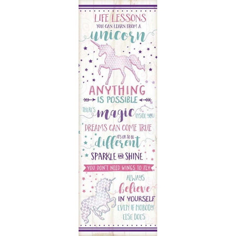 Life Lessons from a Unicorn White Modern Wood Framed Art Print by Pugh, Jennifer