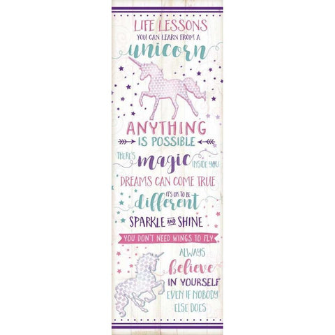 Life Lessons from a Unicorn Gold Ornate Wood Framed Art Print with Double Matting by Pugh, Jennifer