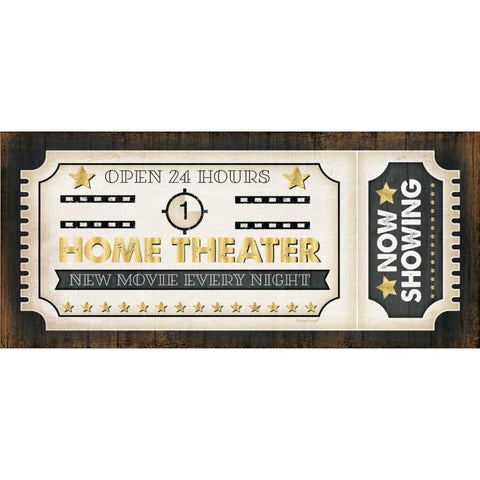 Movie Ticket II Gold Ornate Wood Framed Art Print with Double Matting by Pugh, Jennifer