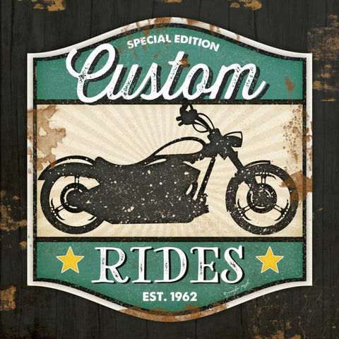 Custom Rides Black Ornate Wood Framed Art Print with Double Matting by Pugh, Jennifer