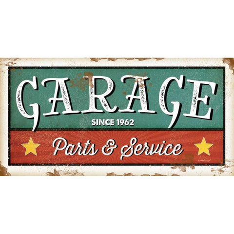 Garage Black Modern Wood Framed Art Print with Double Matting by Pugh, Jennifer