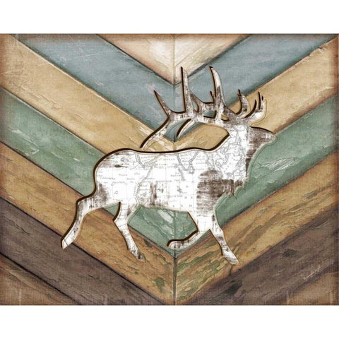 Lodge Elk White Modern Wood Framed Art Print by Pugh, Jennifer