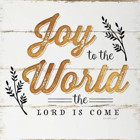 Joy to the World White Modern Wood Framed Art Print with Double Matting by Pugh, Jennifer