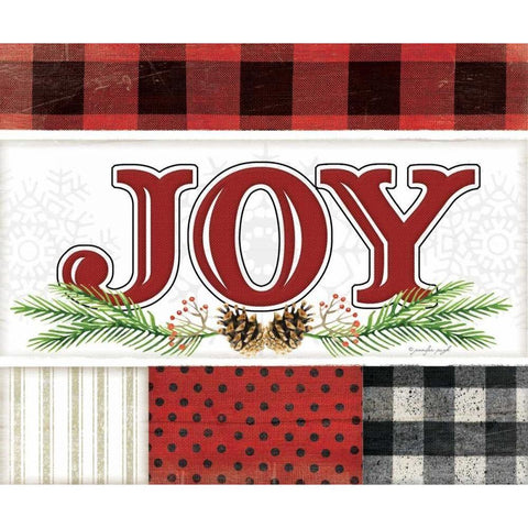 Joy Plaid White Modern Wood Framed Art Print by Pugh, Jennifer