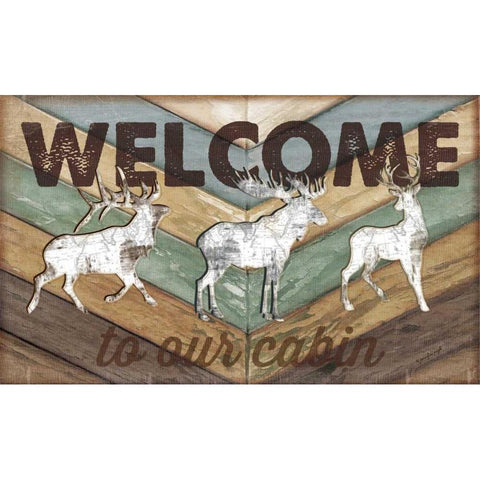 Lodge Welcome Black Modern Wood Framed Art Print with Double Matting by Pugh, Jennifer