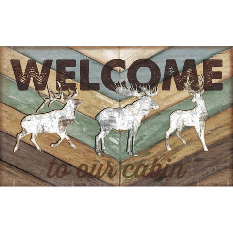 Lodge Welcome Gold Ornate Wood Framed Art Print with Double Matting by Pugh, Jennifer