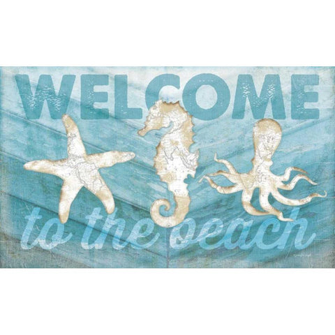 Coastal Welcome White Modern Wood Framed Art Print by Pugh, Jennifer