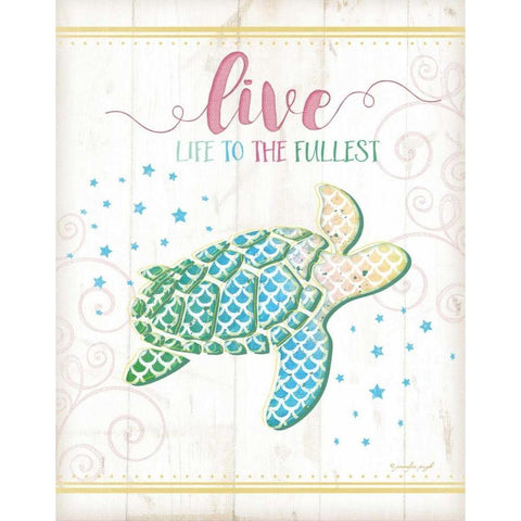 Sea Turtle White Modern Wood Framed Art Print by Pugh, Jennifer