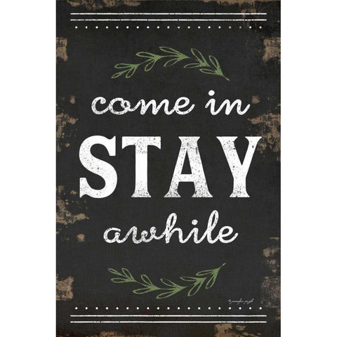 Come In, Stay Awhile Gold Ornate Wood Framed Art Print with Double Matting by Pugh, Jennifer