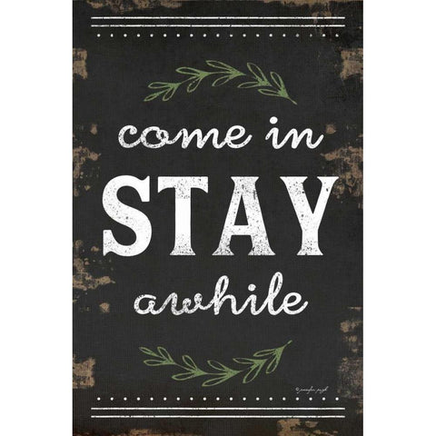 Come In, Stay Awhile Black Modern Wood Framed Art Print with Double Matting by Pugh, Jennifer