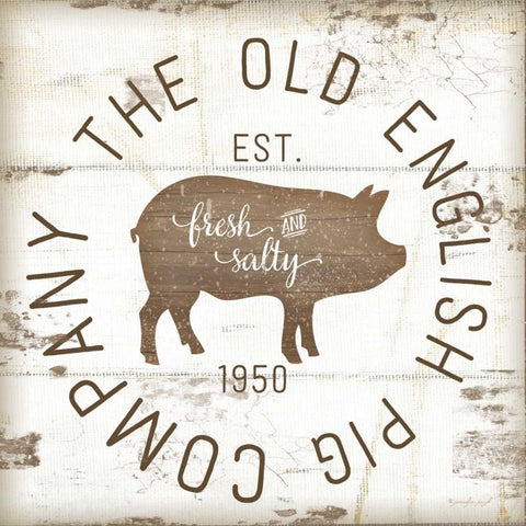 The Old Pig Company II White Modern Wood Framed Art Print with Double Matting by Pugh, Jennifer