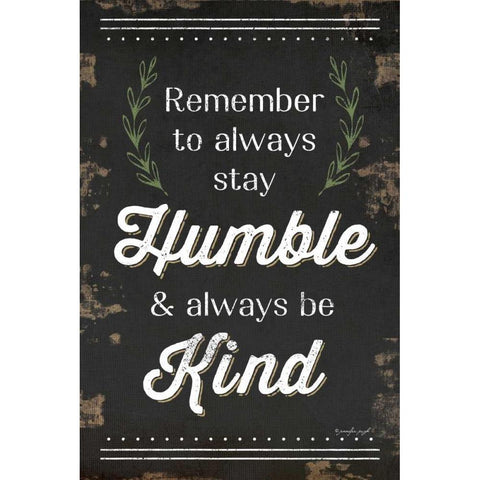 Humble and Kind Black Modern Wood Framed Art Print with Double Matting by Pugh, Jennifer