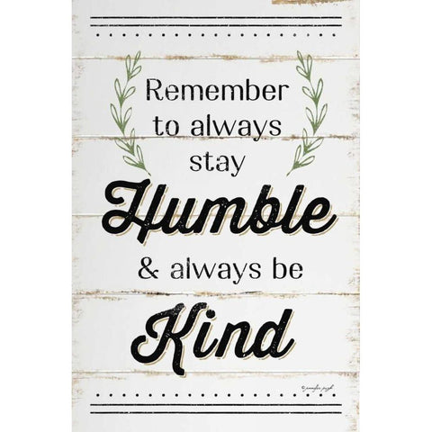 Humble and Kind II Black Modern Wood Framed Art Print with Double Matting by Pugh, Jennifer