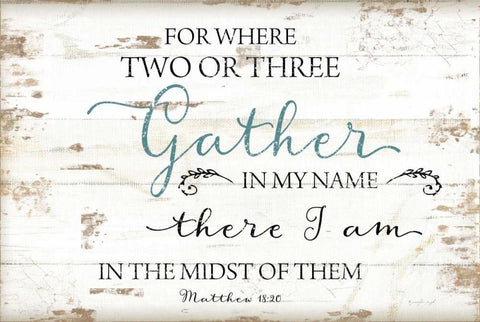 Gather in My Name Black Ornate Wood Framed Art Print with Double Matting by Pugh, Jennifer