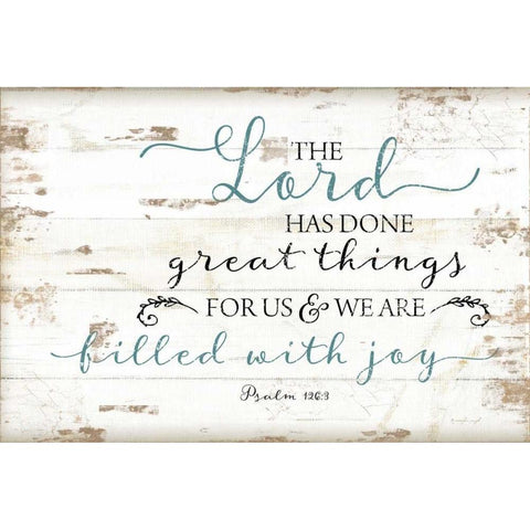 Psalm 126:3 White Modern Wood Framed Art Print by Pugh, Jennifer