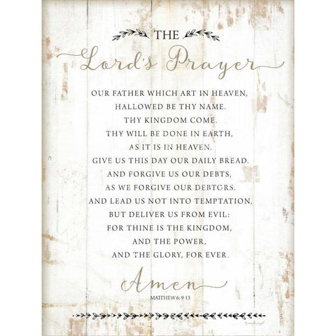 The Lords Prayer Gold Ornate Wood Framed Art Print with Double Matting by Pugh, Jennifer