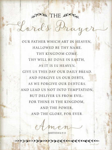 The Lords Prayer Black Ornate Wood Framed Art Print with Double Matting by Pugh, Jennifer