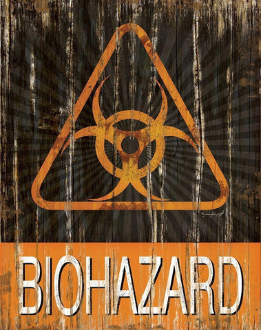 Biohazard Black Ornate Wood Framed Art Print with Double Matting by Pugh, Jennifer