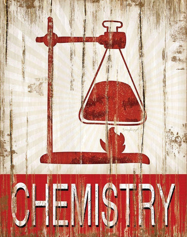 Chemistry White Modern Wood Framed Art Print with Double Matting by Pugh, Jennifer