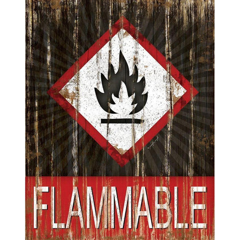 Flammable Black Modern Wood Framed Art Print by Pugh, Jennifer