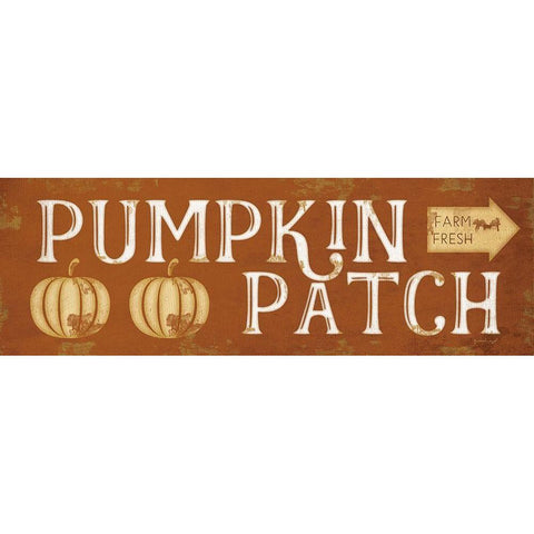 Pumpkin Patch White Modern Wood Framed Art Print by Pugh, Jennifer