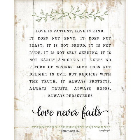 Love Is Patient White Modern Wood Framed Art Print by Pugh, Jennifer