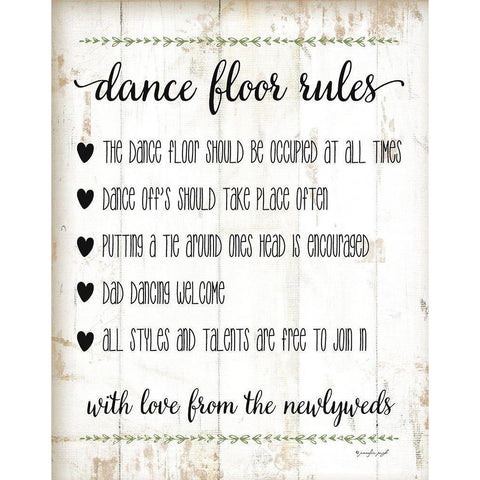 Dance Floor Rules Gold Ornate Wood Framed Art Print with Double Matting by Pugh, Jennifer