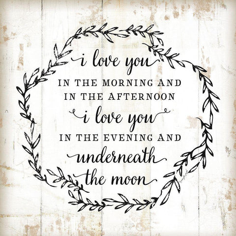 I Love You in the Morning Black Modern Wood Framed Art Print with Double Matting by Pugh, Jennifer