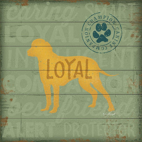 Loyal Dog Black Modern Wood Framed Art Print with Double Matting by Pugh, Jennifer