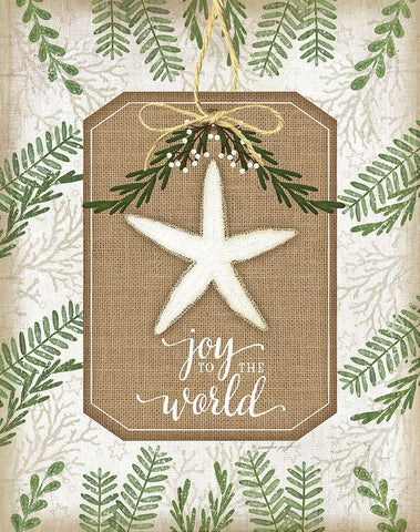 Coastal Christmas Joy White Modern Wood Framed Art Print with Double Matting by Pugh, Jennifer