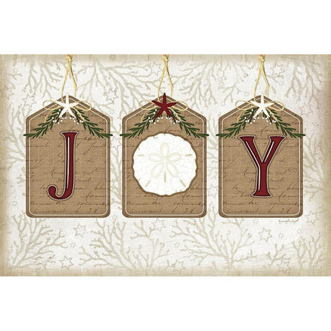 Coastal Christmas Joy Black Modern Wood Framed Art Print with Double Matting by Pugh, Jennifer